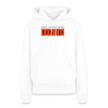 Seen Appreciated Loved zweifarbig - Frauen Premium Bio Hoodie - Weiß - Vorne - Julia (174cm)