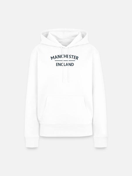Manchester – England Lyric Design - Frauen Premium Bio Hoodie - Weiß