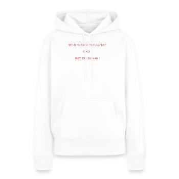 LIEBEVOLL Nähe - Frauen Premium Bio Hoodie - Weiß - Vorne - Julia (174cm)