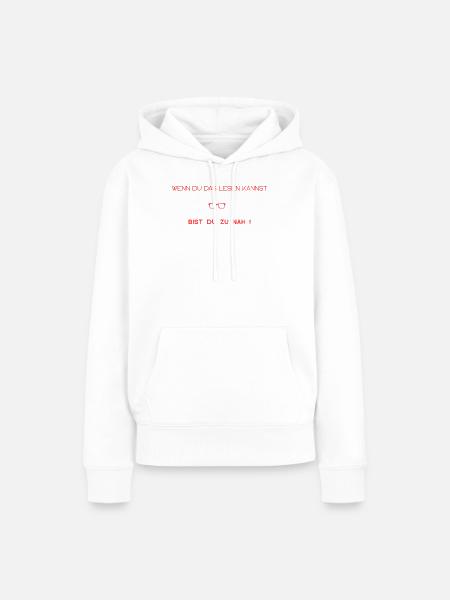 LIEBEVOLL Nähe - Frauen Premium Bio Hoodie - Weiß