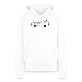 Camion de pompiers - Sweat à capuche Premium bio Femme - blanc - Devant - Julia (174cm)