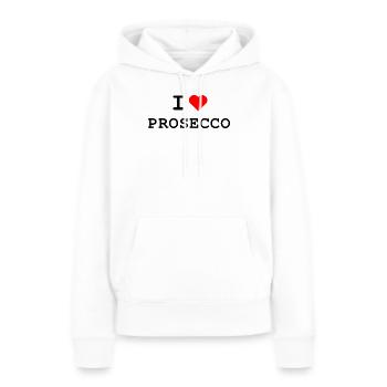 J’adore Prosecco - Ich liebe Prosecco - Sweat à capuche Premium bio Femme - blanc - Devant - Julia (174cm)