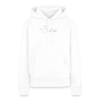 Trolltunga | Norwegen Fels Lineart - Frauen Premium Bio Hoodie - Weiß - Vorne - Julia (174cm)