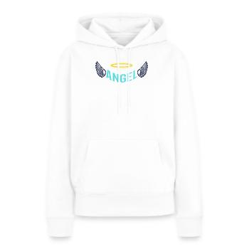 Typographie des ailes d’ange de Halo - Sweat à capuche Premium bio Femme - blanc - Devant - Julia (174cm)