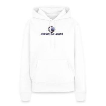 Meerjungfrau im Herzen Muschel-Emblem - Frauen Premium Bio Hoodie - Weiß - Vorne - Julia (174cm)
