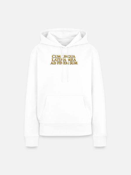 Lateinische Goldschrift Aufdruck - Frauen Premium Bio Hoodie - Weiß