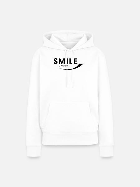 Smile please - Frauen Premium Bio Hoodie - Weiß