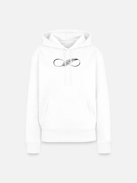 Lignes mignonnes Infinity Spring - Sweat à capuche Premium bio Femme - blanc