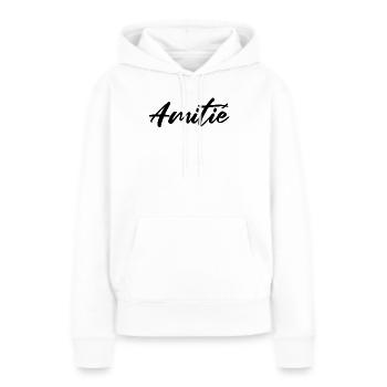 Amitie Script Design pour Vêtements - Sweat à capuche Premium bio Femme - blanc - Devant - Julia (174cm)