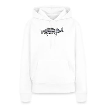 Motif de queue de kelfish arraché - Sweat à capuche Premium bio Femme - blanc - Devant - Julia (174cm)
