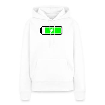 Batterie lädt - Frauen Premium Bio Hoodie - Weiß - Vorne - Julia (174cm)