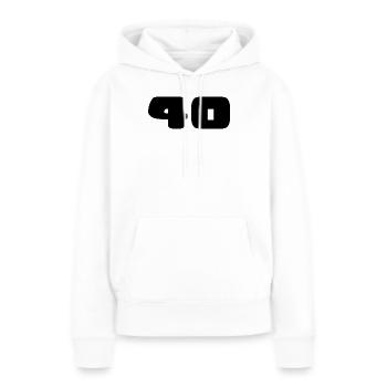 40. 40 ANS. 40e ANNIVERSAIRE. ANNIVERSAIRE 40 ANS. - Sweat à capuche Premium bio Femme - blanc - Devant - Julia (174cm)