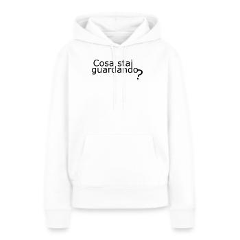 Chercher - Sweat à capuche Premium bio Femme - blanc - Devant - Julia (174cm)
