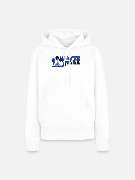 Schöne Fahrradtour Landschaft - Frauen Premium Bio Hoodie - Weiß