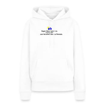 Himmel runter - Frauen Premium Bio Hoodie - Weiß - Vorne - Julia (174cm)