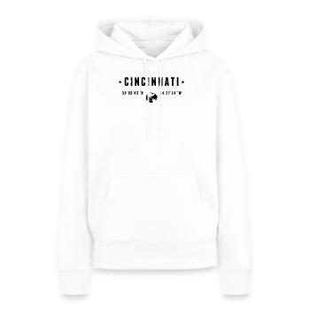Coordonnées GPS de Cincinnati, Ohio - Sweat à capuche Premium bio Femme - blanc - Devant - Julia (174cm)