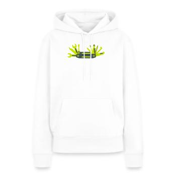 Logo multitool de vélo - Sweat à capuche Premium bio Femme - blanc - Devant - Julia (174cm)