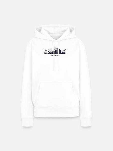 Detroiter Skyline Detroit - Frauen Premium Bio Hoodie - Weiß