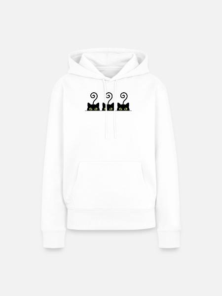 Neonaugen-Reihe auf Schwarz - Frauen Premium Bio Hoodie - Weiß