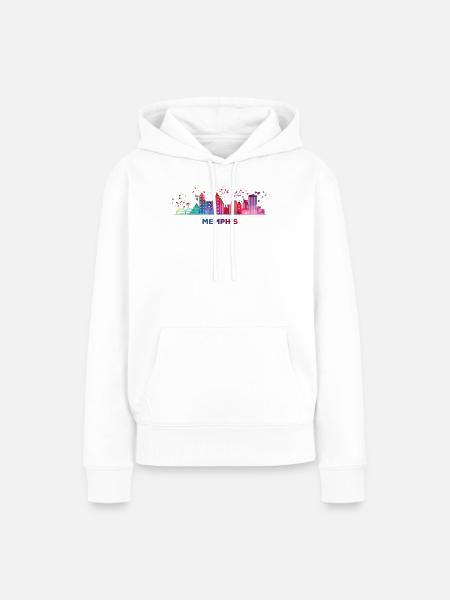 Memphean Skyline Memphis - Frauen Premium Bio Hoodie - Weiß