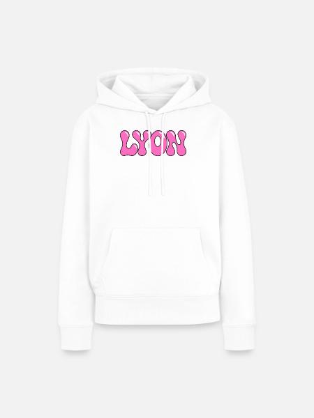 Lyon Fluid Pink Blasen - Frauen Premium Bio Hoodie - Weiß