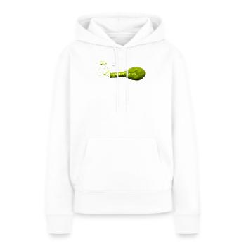 Die Luft ist raus.... - Frauen Premium Bio Hoodie - Weiß - Vorne - Julia (174cm)