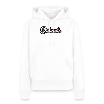 Orlando Rainbow Script - Sweat à capuche Premium bio Femme - blanc - Devant - Julia (174cm)