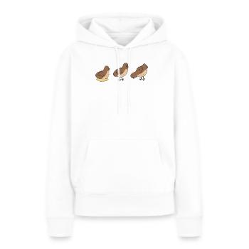 Süße Cartoon Wachteln Shirt - Frauen Premium Bio Hoodie - Weiß - Vorne - Julia (174cm)
