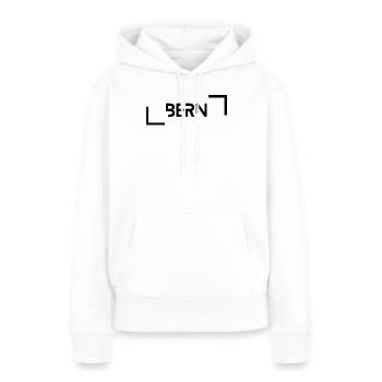 Berne Minimaliste - Sweat à capuche Premium bio Femme - blanc - Devant - Julia (174cm)