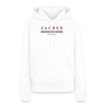 Ville de Zagreb, Croatie - Sweat à capuche Premium bio Femme - blanc - Devant - Julia (174cm)