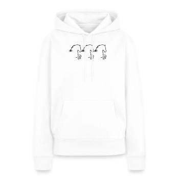 Tölter Trio - Sweat à capuche Premium bio Femme - blanc - Devant - Julia (174cm)
