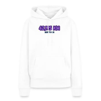 42,195 km. Marathon - Sweat à capuche Premium bio Femme - blanc - Devant - Julia (174cm)
