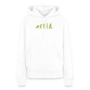 Évolution - de l’homme préhistorique à l’amoureux des jardins - Sweat à capuche Premium bio Femme - blanc - Devant - Julia (174cm)
