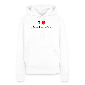 Ich liebe Amsterdam - I love Amsterdam - Frauen Premium Bio Hoodie - Weiß - Vorne - Julia (174cm)