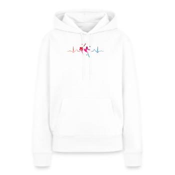 Boulderer Herzschlag Boulder Bouldern - Frauen Premium Bio Hoodie - Weiß - Vorne - Julia (174cm)