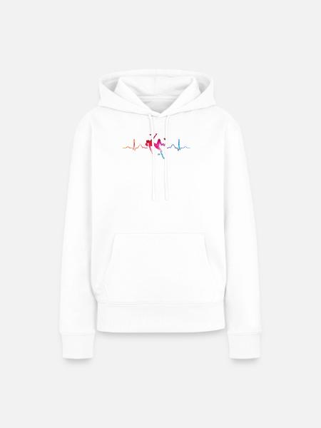 Boulderer Herzschlag Boulder Bouldern - Frauen Premium Bio Hoodie - Weiß