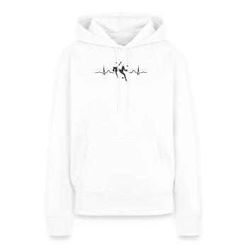 Boulderer Herzschlag Boulder Bouldern - Frauen Premium Bio Hoodie - Weiß - Vorne - Julia (174cm)