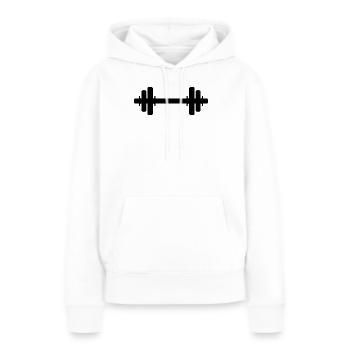 Haltère - Sweat à capuche Premium bio Femme - blanc - Devant - Julia (174cm)