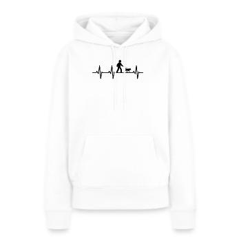 Hundehalter Herzklopfen - Frauen Premium Bio Hoodie - Weiß - Vorne - Julia (174cm)