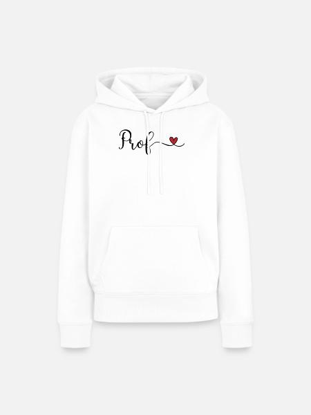 Prof Herz Typographie Geschenk - Frauen Premium Bio Hoodie - Weiß