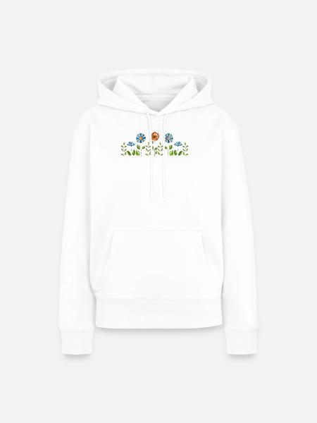 Blumen - Frauen Premium Bio Hoodie - Weiß