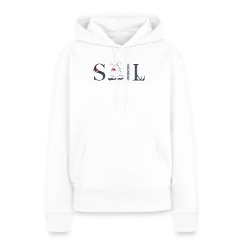SAIL – Maritimes Typografie Design - Frauen Premium Bio Hoodie - Weiß - Vorne - Julia (174cm)