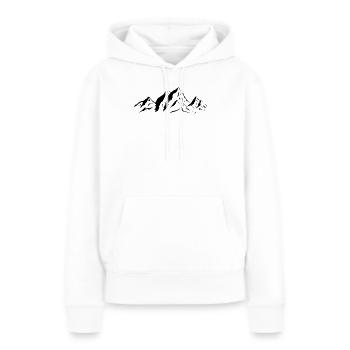 montagnes - Sweat à capuche Premium bio Femme - blanc - Devant - Julia (174cm)