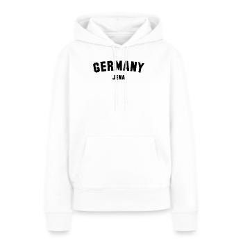 JENA - Frauen Premium Bio Hoodie - Weiß - Vorne - Julia (174cm)