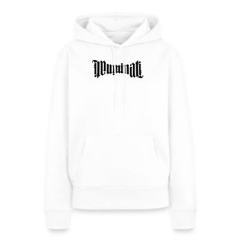 Ambigram Illuminati - Sweat à capuche Premium bio Femme - blanc - Devant - Julia (174cm)