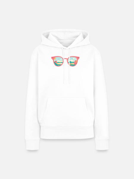 sunglasses - Frauen Premium Bio Hoodie - Weiß