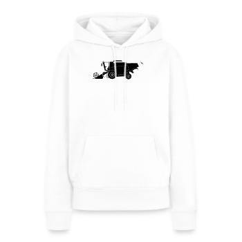Combiner Combiner Abat-jour Logo - Sweat à capuche Premium bio Femme - blanc - Devant - Julia (174cm)