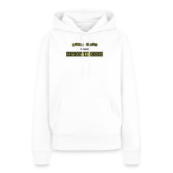 Émotions mitigées - Sweat à capuche Premium bio Femme - blanc - Devant - Julia (174cm)