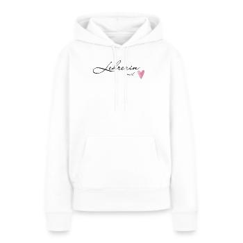 Lehrerin mit Herz - Geschenkidee für Lehrerinnen - Frauen Premium Bio Hoodie - Weiß - Vorne - Julia (174cm)