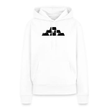 Lingots d’or - Sweat à capuche Premium bio Femme - blanc - Devant - Julia (174cm)